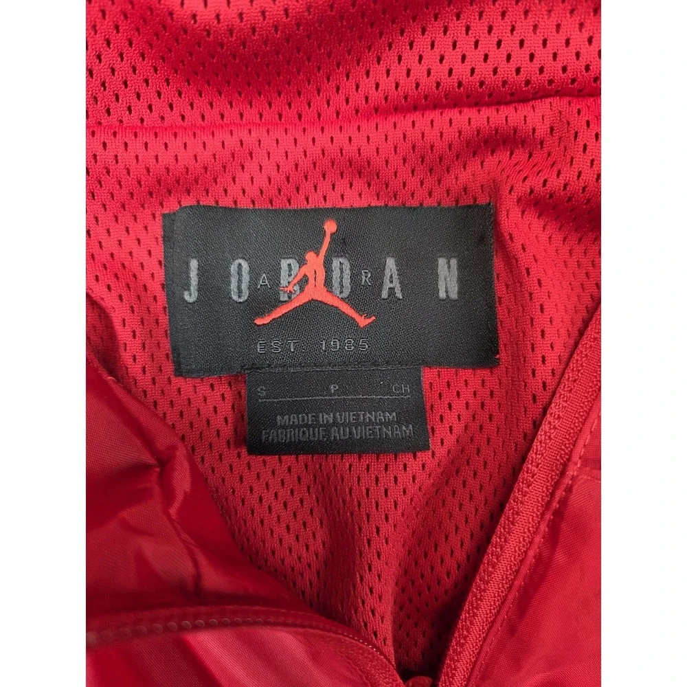 NEW Air Jordan Hooded Draft Jacket Mens Small Red Black Nike Jumpman